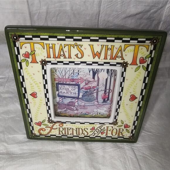 Mary Engelbreit Ceramic Picture Frame That's What Friends Are For 1994 VTG - Picture 6 of 8